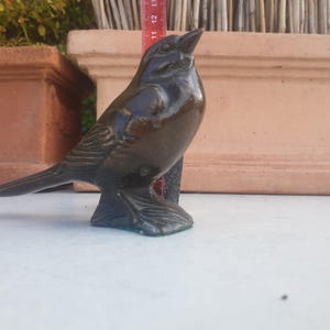 Bronze sculpture figure sparrow bird birds