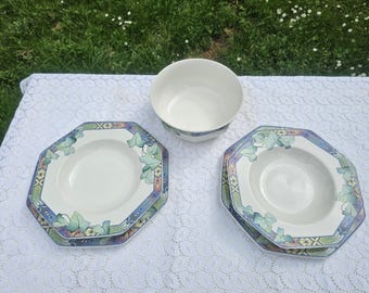 Villeroy & Boch PASADENA - Conjunto com 1 prato de sopa e 1 prato de jantar (2 peças + 1 prato).