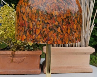 Table lamp made of pearl and Putzler glass and brass, Germany 1970s, Murano