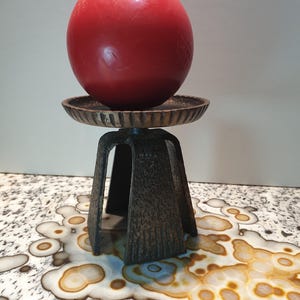 Vintage Brutalist candle holder candlestick wrought iron