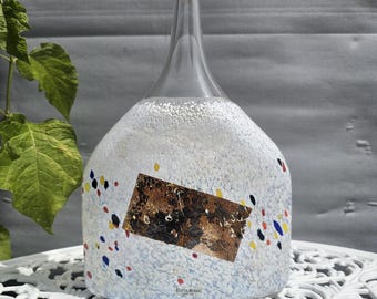 Kosta Boda Bertil Vallien Satellite White Decanter Artist Collection Signed, 12”