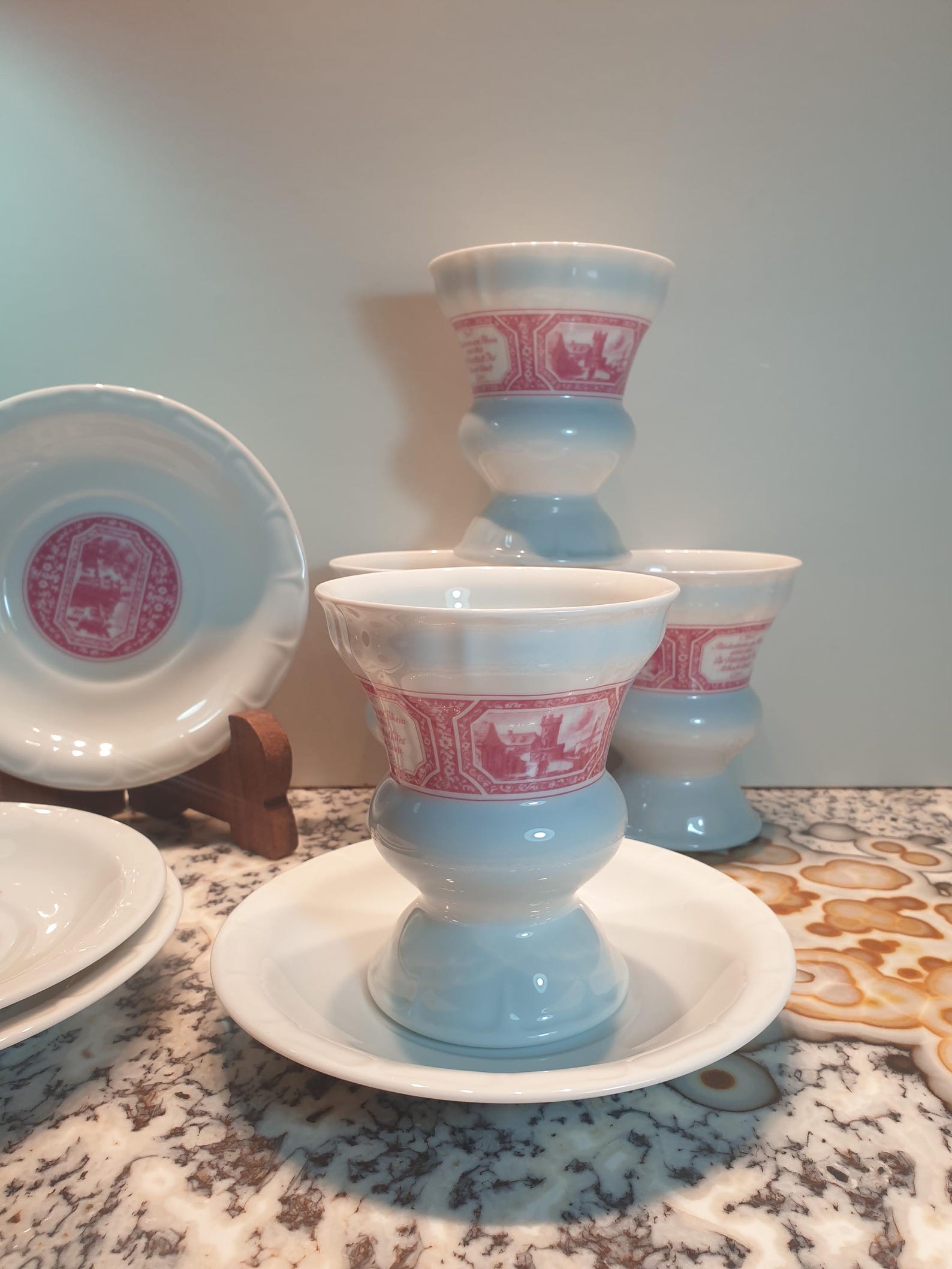 Villeroy & Boch Heinrich Asbach Uralt Rüdesheim porcelain - 4 x GROG place setting