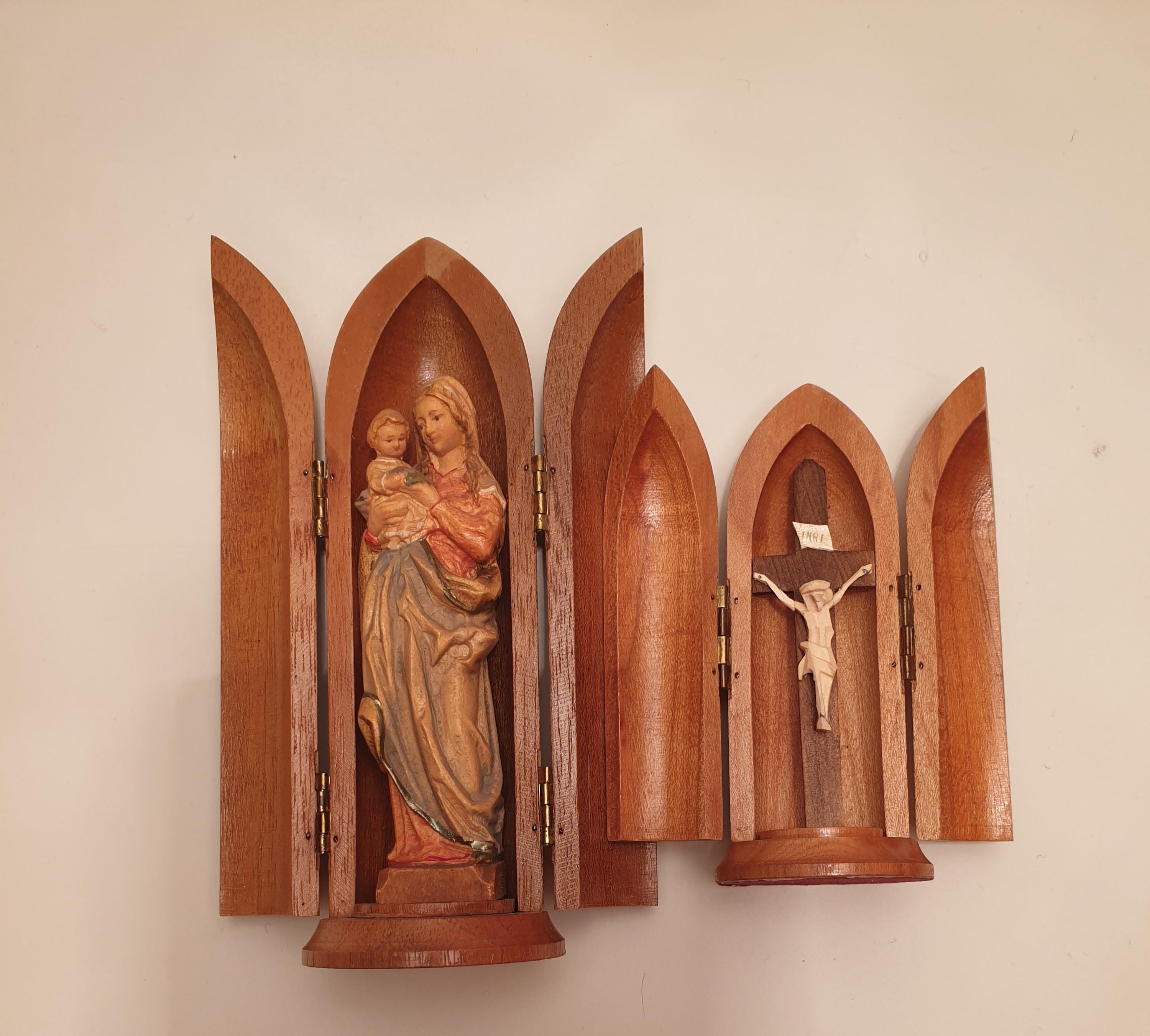 Antique wood carved virgin mary statue - Etsy 日本