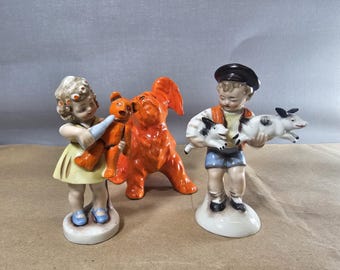 Vintage ceramic figurines collection miniature porcelain