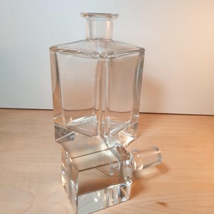 Square Bourbon Decanter, English, Glass, Spirit Vessel, Carafe Crystal, Mid-Century, 1950s