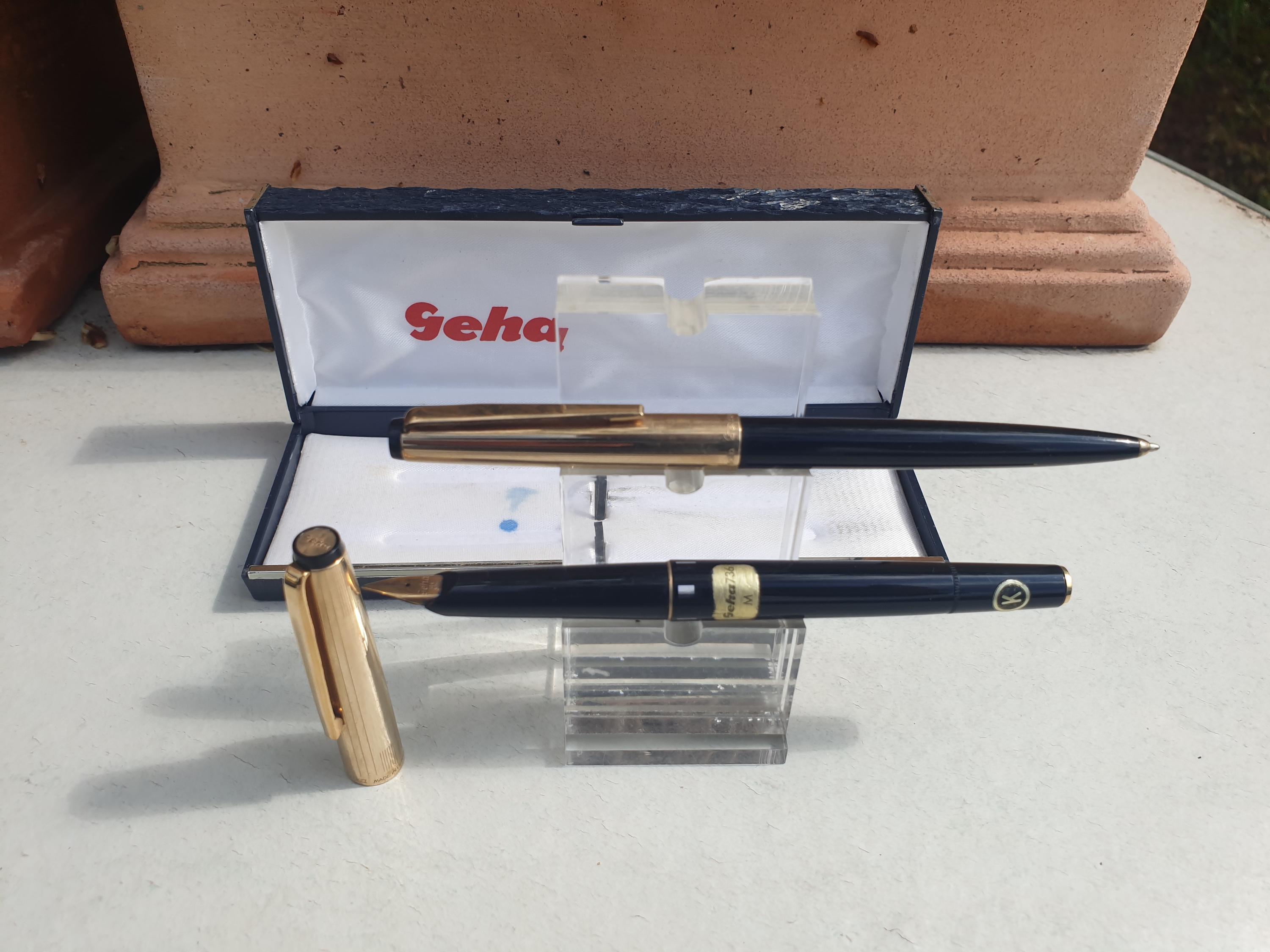 geha 万年筆 ドイツ 新品同様ヴィンテージ GEHA 736 万年筆 - ピストン - ブラックゴールド