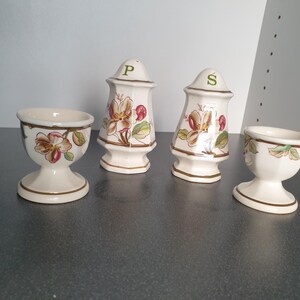 Villeroy & Boch Portobello, salt and pepper shaker with 2 egg cups, set of 4