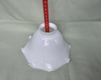 Vintage lampshade, frosted white glass