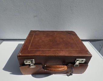 Vintage leather bag, briefcase, pilot bag