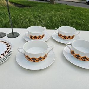Melitta soup bowl Hamburg orange/brown 60s 70s vintage set of 4