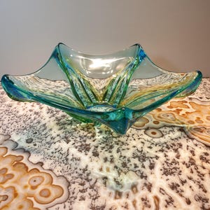 Vintage glass bowl, Walter Glas Germany 70s
