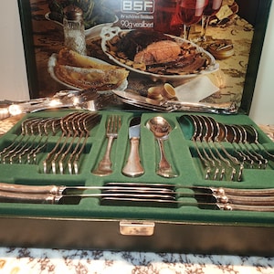 BSF dining and fish cutlery for 6 people, silver, 90 edition