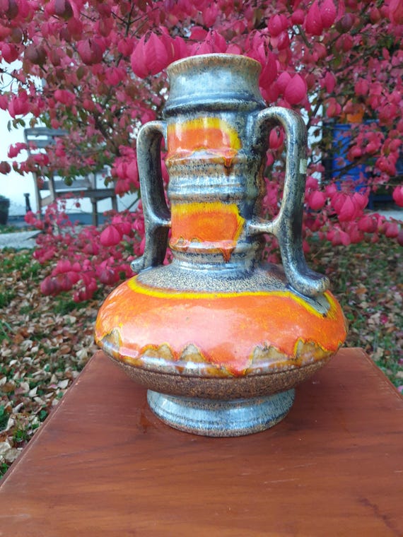 Fat Lava Ceramic Vase Mid-century Walter Gerhards Germany Pottery