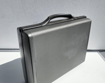 Vintage Samsonite hard-shell briefcase – a classic of the 70s/80s – black/dark grey – collector's item & business accessory