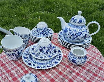 Seltmann Weiden Friederike Alt Dresden blue tea service for 6 people