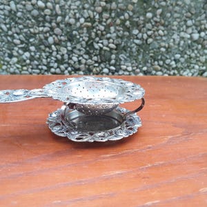 Tea strainer - .835 silver - Old German tea strainer again roses