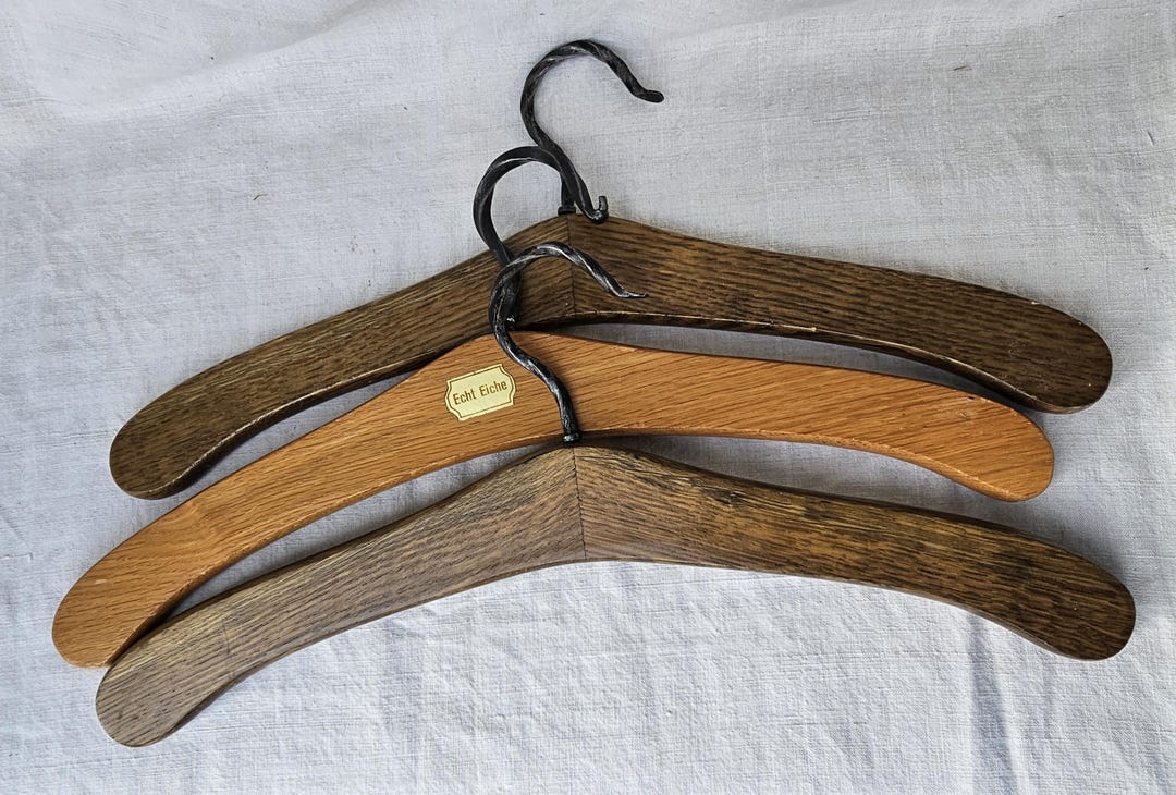Rustic Hangers Vintage Coat Hangers Rustic Solid Oak Wood 3 Pieces - Etsy