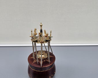 Vintage MCM Toledo Spain 8 Cocktail Picks Miniature Swords with Wooden Box
