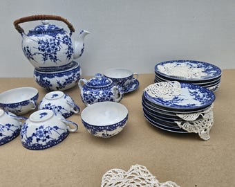Fine porcelain tea set Nippon Tokusei, Japan Cherry Blossom, 6-person set