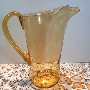 Brown glass carafe - jug amber color 60s