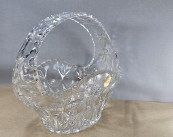 Large Henkel bowl/basket, lead crystal, 22 cm, Nachtmann lead crystal