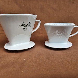 MELITTA 102, 101 Porcelain filter, white blue 3 holes