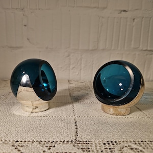 Posacenere in vetro Quist x 2 pezzi, anni '70, metà secolo, oggetto da collezione, vetro blu