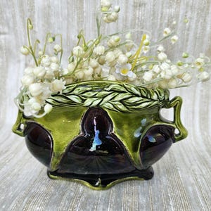 Art Nouveau Flowerpot Vase Jardinière Stoneware 1900s Art Nouveau