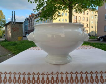 Lion's head tureen/bowl, white, H 10 cm, D 14 cm, XXL size, Seltmannweiden