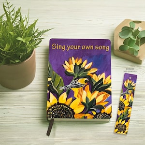 Sunflower art Journal, Sunflower gifts, Teacher Gift, floral design, Graduate Gift, Sunflower lover, Bright cheerful journal lover