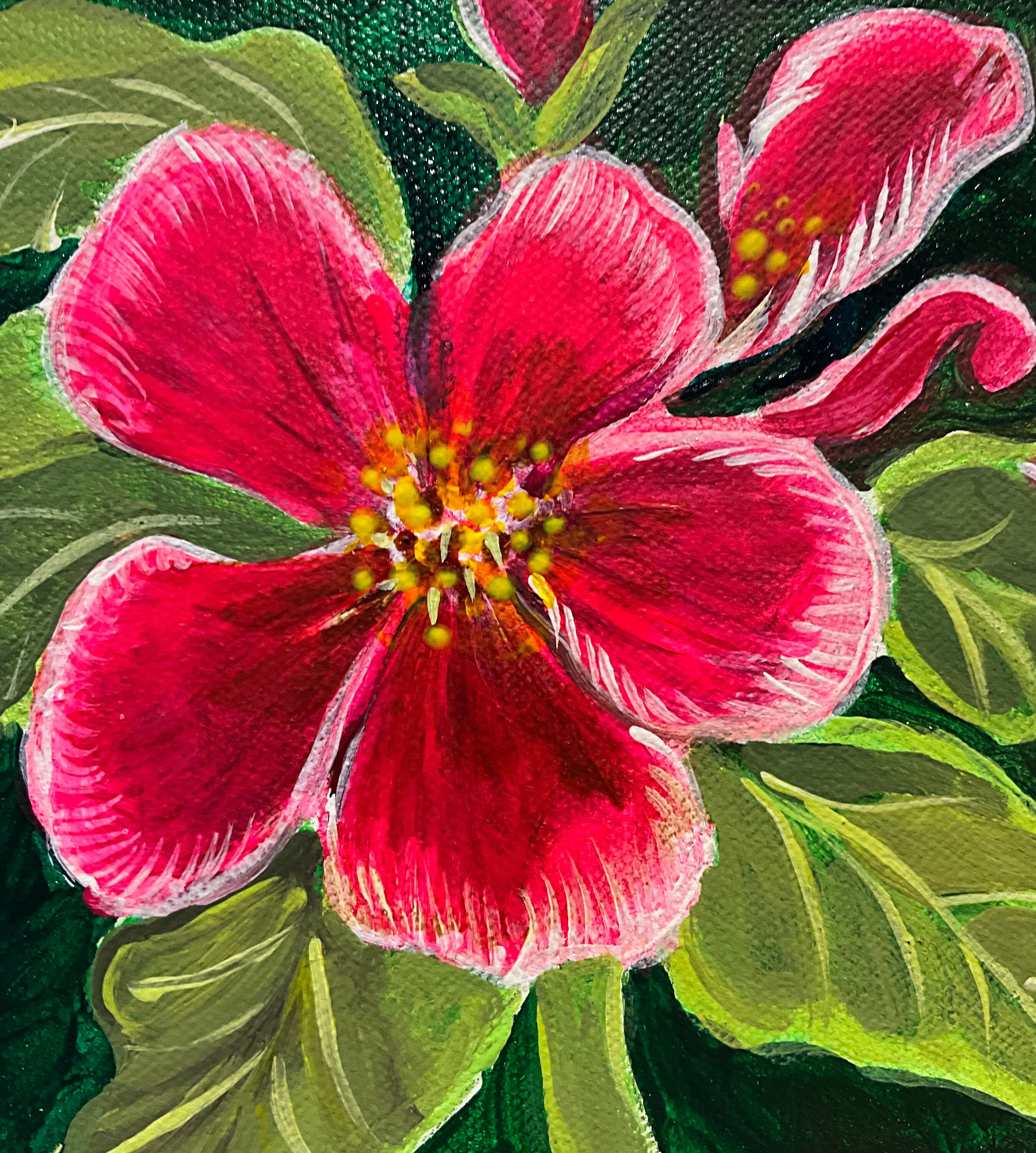 アネモネの花の絵画：スクエア厚額縁アート - Etsy 日本