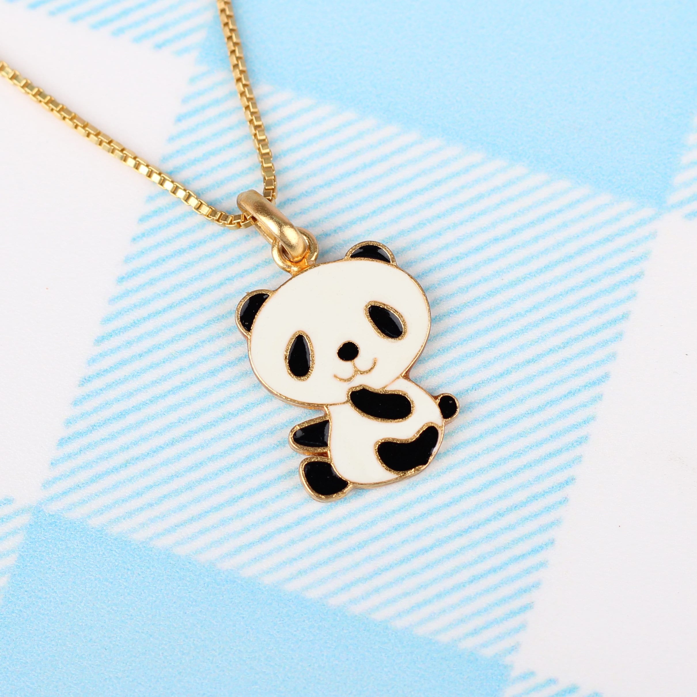 Gold Panda Necklace, 14K, Chain Necklace, Gold Chain, Animal Lover,  Everyday Jewelry, Gift for Her, Real Gold, Good Luck, Peace, Layering - Etsy