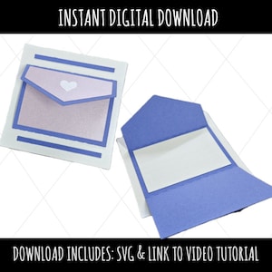 Mini Umschlag Karte SVG | Sofortdownload | Bastelbogen | Kreatives Projekt