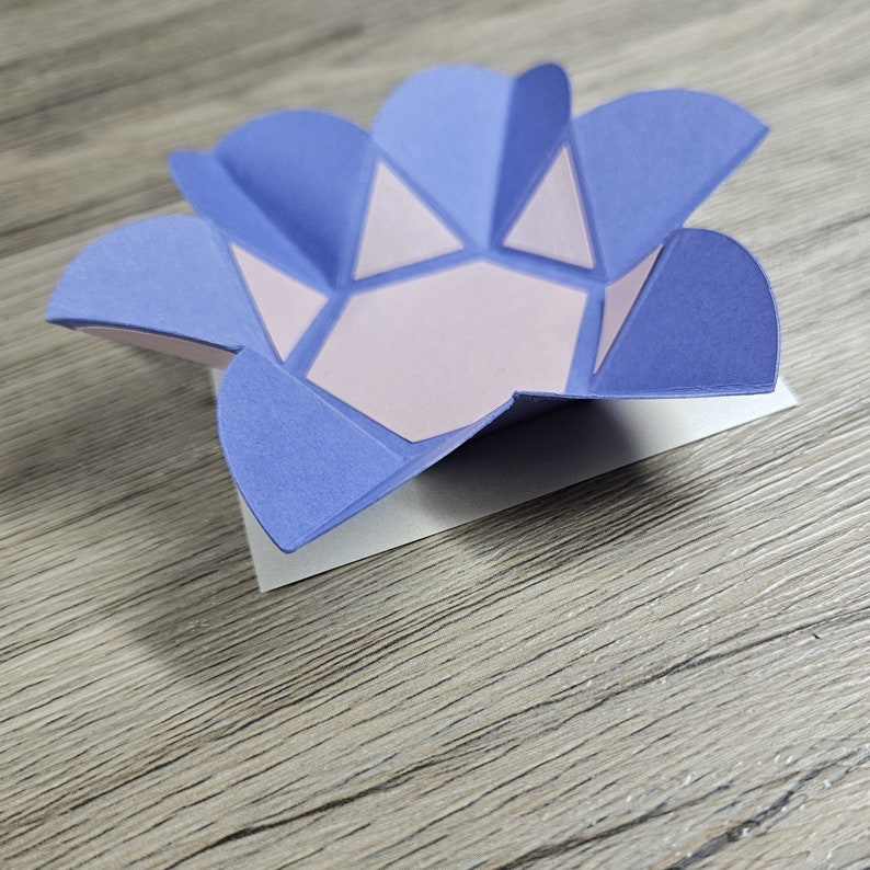 Flower Fold Card | Origami Card | SVG | digital download | Cricut Cut File | Silhouette Cut File | Scrapbook Insert | Explosion Box Insert | Unique Card | DIY | Craft Cut files