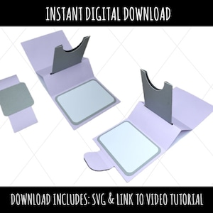 Porta tarjetas de regalo desplegable / Archivo SVG / Descarga instantánea / Archivo de corte Cricut / Manualidad de papel / Proyecto creativo
