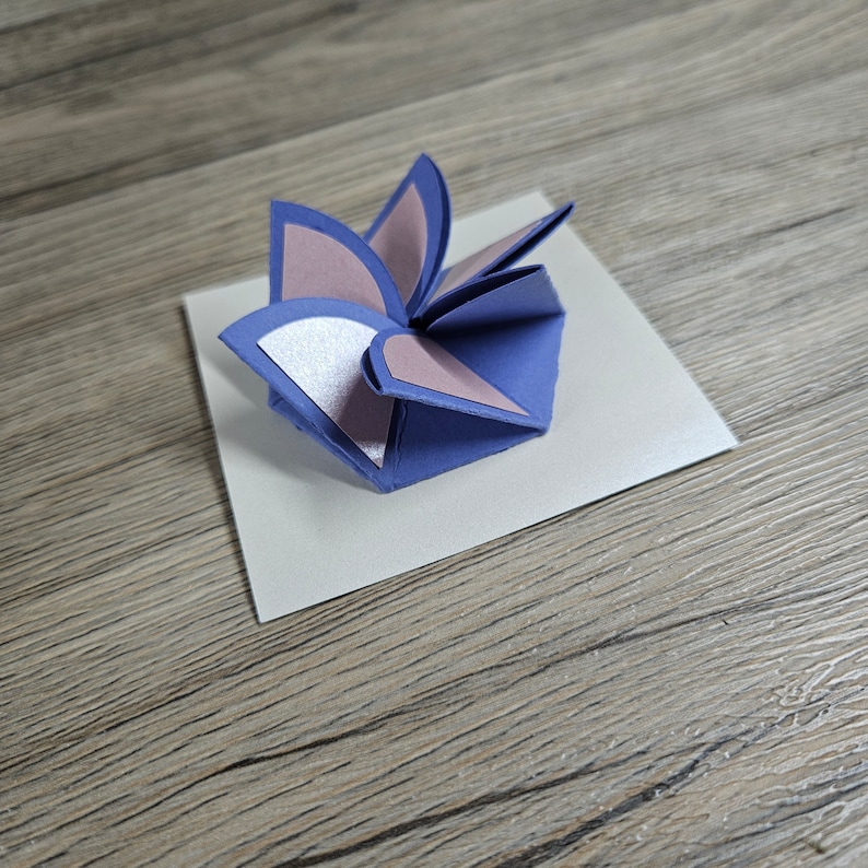 Flower Fold Card | Origami Card | SVG | digital download | Cricut Cut File | Silhouette Cut File | Scrapbook Insert | Explosion Box Insert | Unique Card | DIY | Craft Cut files