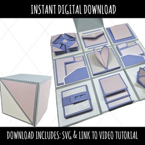 Explosions Box Bundle mit 9 Minikarten SVG | Sofortdownload | Bastelbogen | Kreatives Projekt