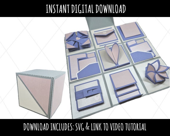 Explosion Box Bundle with 9 Mini Cards SVG | Instant Download | DIY Papercraft | Creative Project