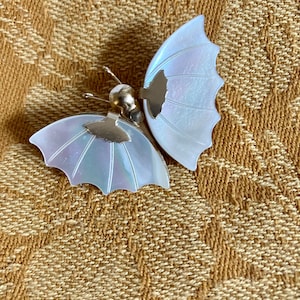 Vintage Butterfly Brooch With Mother of Pearl Inlay