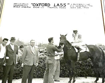 1962 Oxford Lass Horse Racing Photo, Tropical Park Winner's Circle Memorabilia