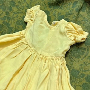 Vintage Doll Dress Yellow Cottagecore Style In Original Condition