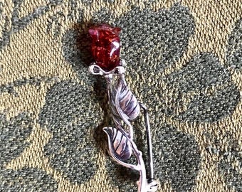 Silver 925 Rose Flower Design ブローチ Silver 925 Rose Flower