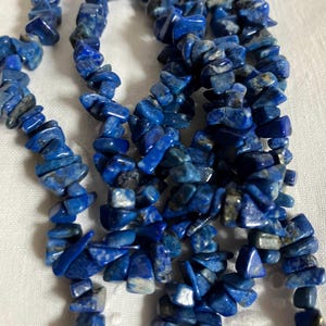 Vintage Blue Lapis Gemstone                   Necklace Hand Strung Estate Jewelry