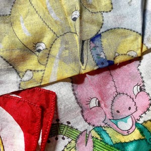 Vintage Nursery Handkerchiefs With Cute Animal Designs
