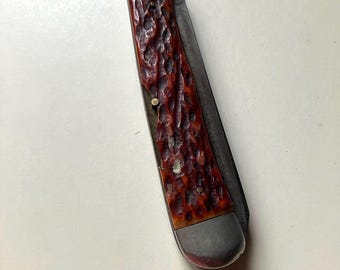 Vintage RJ Richter Folding Pocket Knife with Bone Handle, Germany As Found Collectible Knife