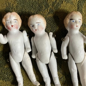 Antique Miniature German Bisque Pocket Dolls