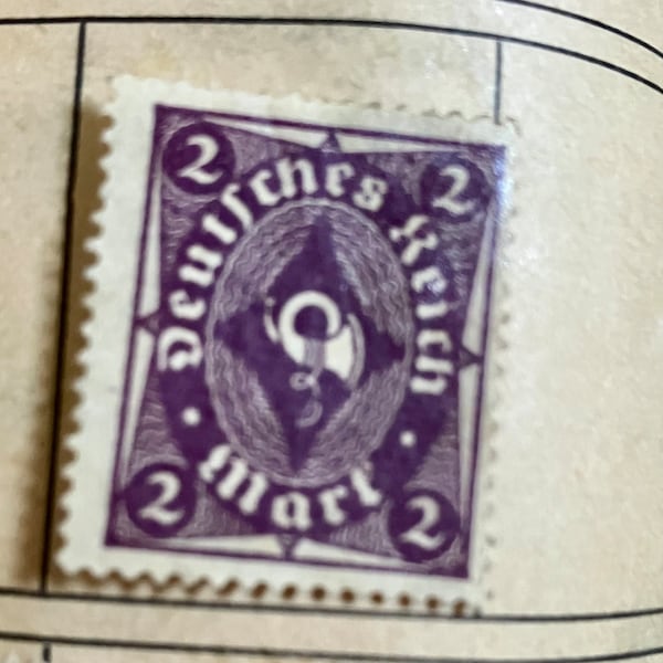 Vintage German Reich 2 Mark Stamp