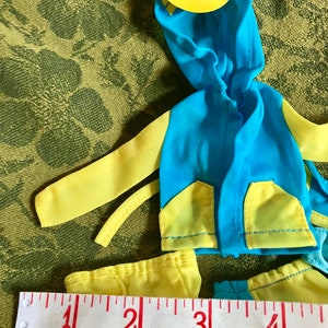 Vintage Mattel Barbie Outfits Clothes With Bathing Suit and Jogging Outfit Barbiecore Turquoise Yellow