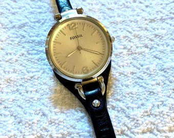 Fossil Vintage Watch Stone on Copper Roman Numerals Womens  display picture 3