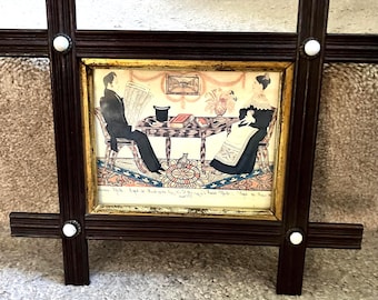 Antique Wood Picture Frame with Milk Glass Finials (5x7) – Eastlake Style Salvage